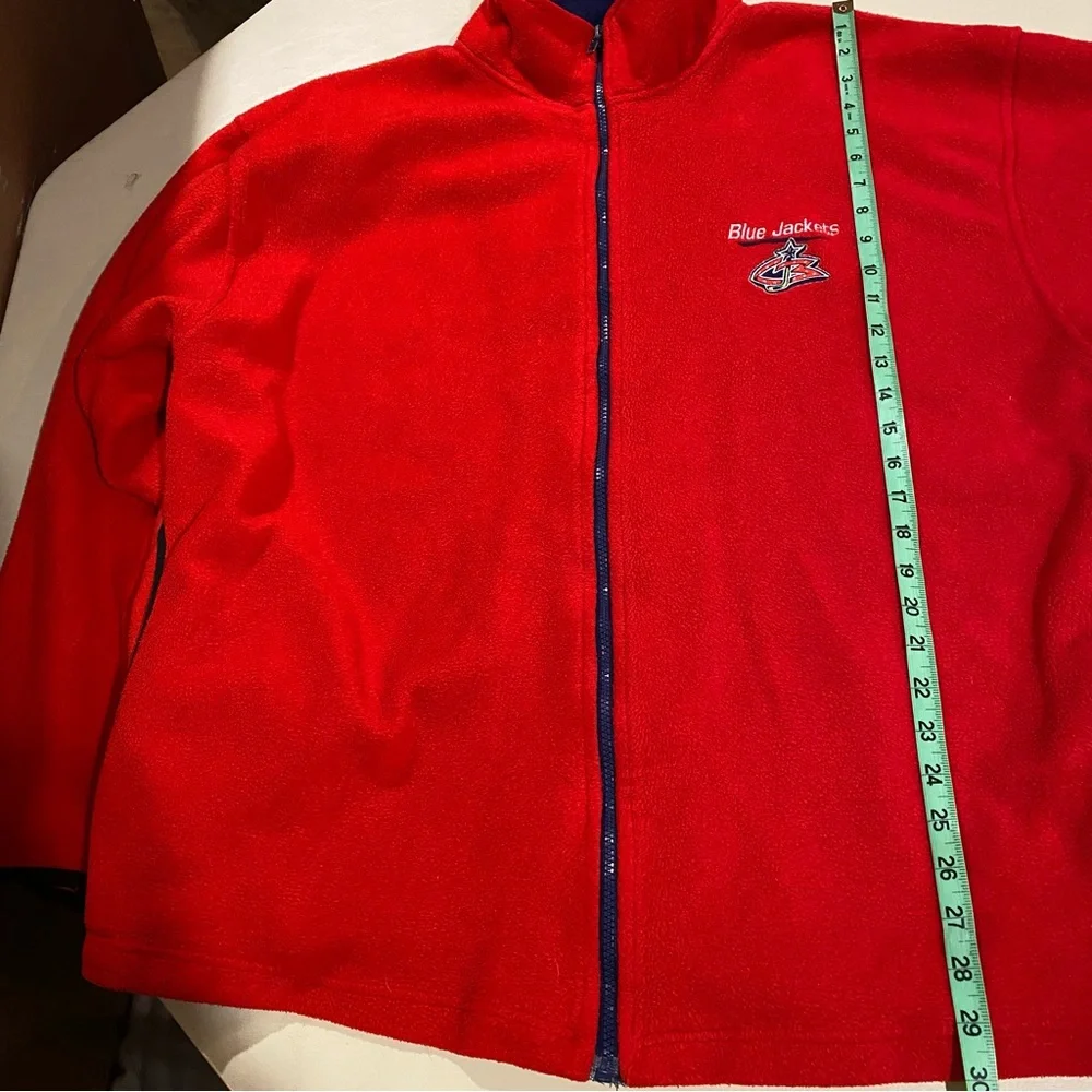 Columbus Blue Jackets Jacket Men’s 2XL Red Full Zip Fleece NHL Hockey Stitched